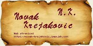 Novak Krejaković vizit kartica